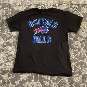 Buffalo Bills NFL Team Apparel Youth Medium Black Football Logo T Shirt Fan Tee